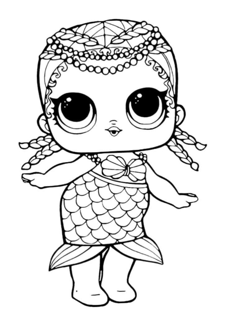 Adorable Lol Doll Mermaid Wallpaper: Fun Coloring Design