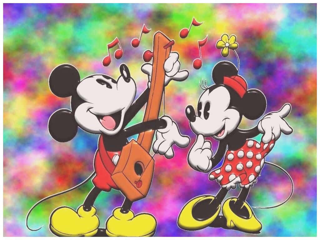 Mickey Mouse's Adorable Background: A Cute 1024 X 768 Image Wallpaper