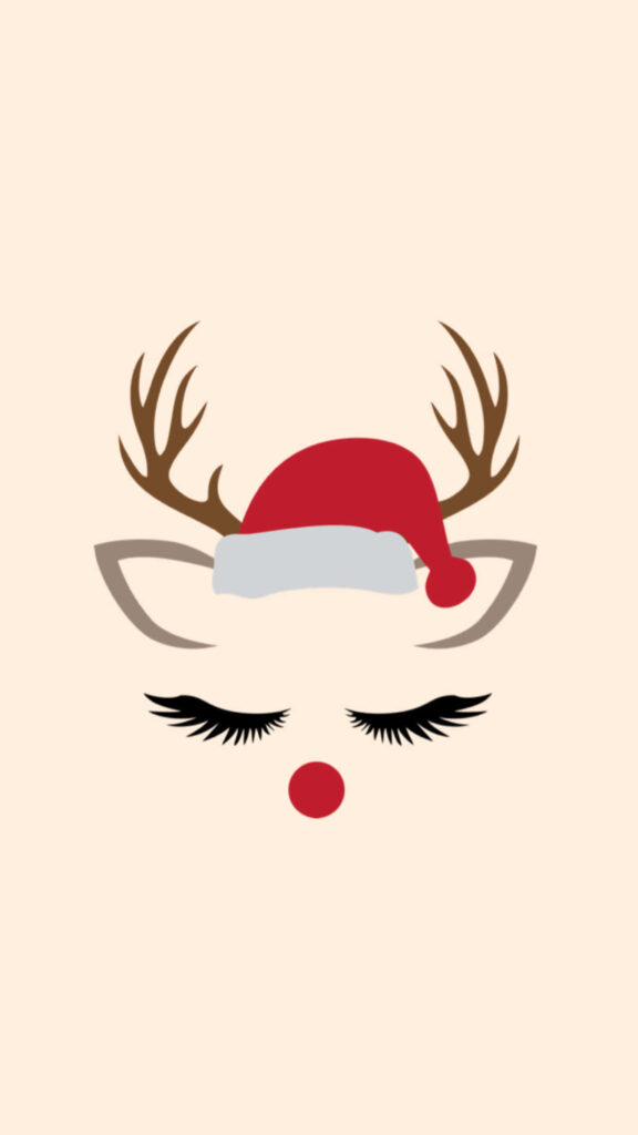 Minimalist Christmas Reindeer Wallpaper: Cute Design & Festive Charm