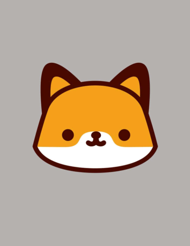 Charming Minimalist Fox Face Wallpaper on Neutral Background