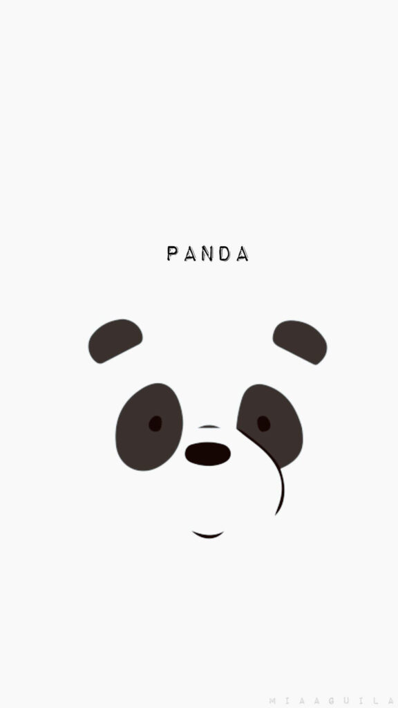 Minimalist Panda Face Wallpaper on Clean White Background