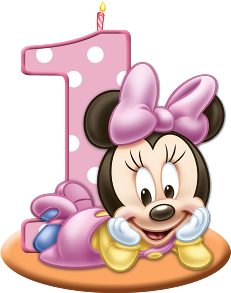 Cheerful Minnie Mouse Wallpaper for First Birthday Celebration