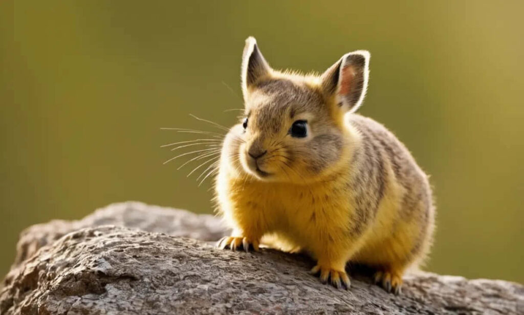 Cute Pika on Rock: Sunlit Charm with Soft Blurred Background Wallpaper