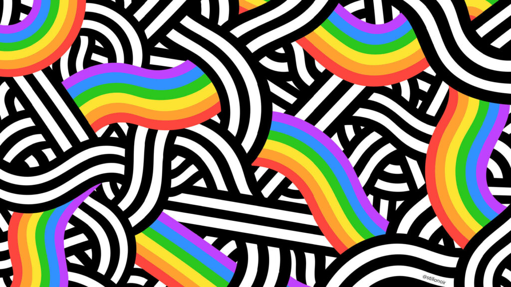 Pride Splendor: A Charming Black and White Patterned Artwork for Your Digital HD Wallpaper