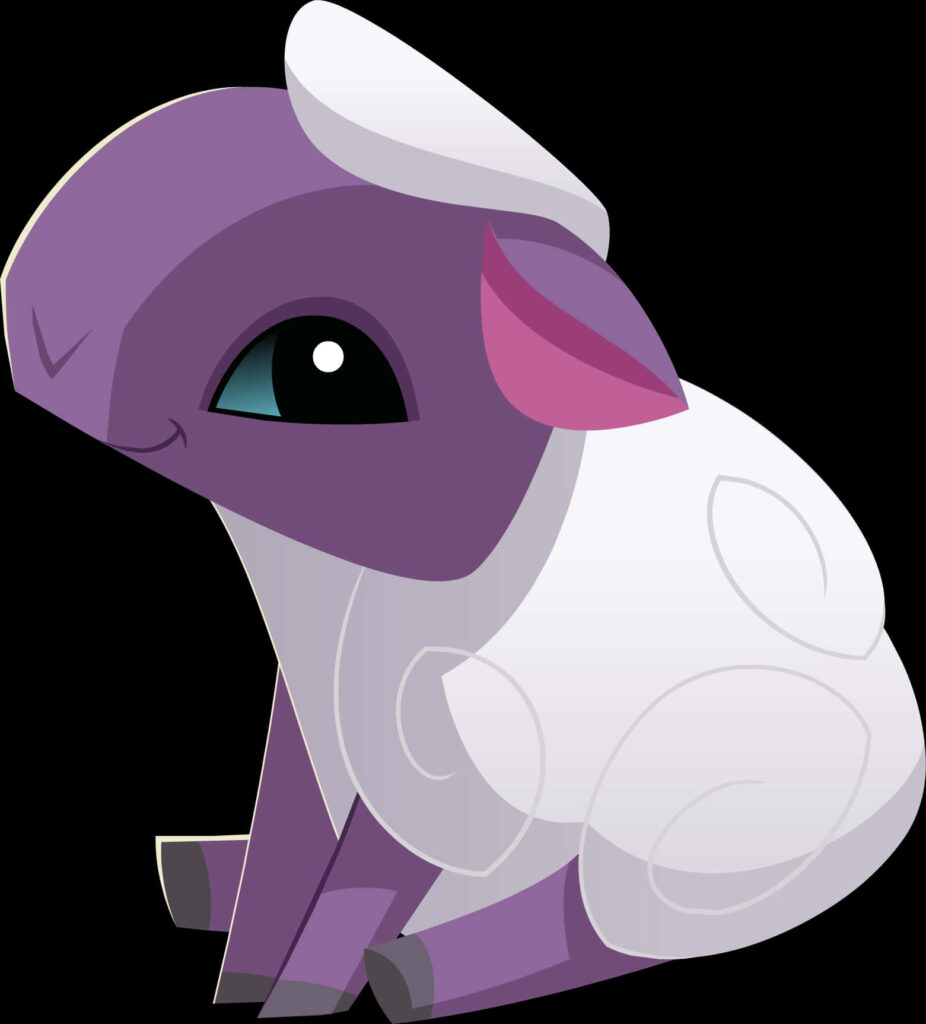 Adorable Purple Sheep Creature Vector Wallpaper for Playful Backgrounds