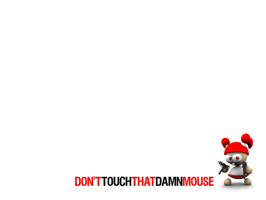 Adorable Bear with Stern Face and Warning Text - Humorous Wallpaper