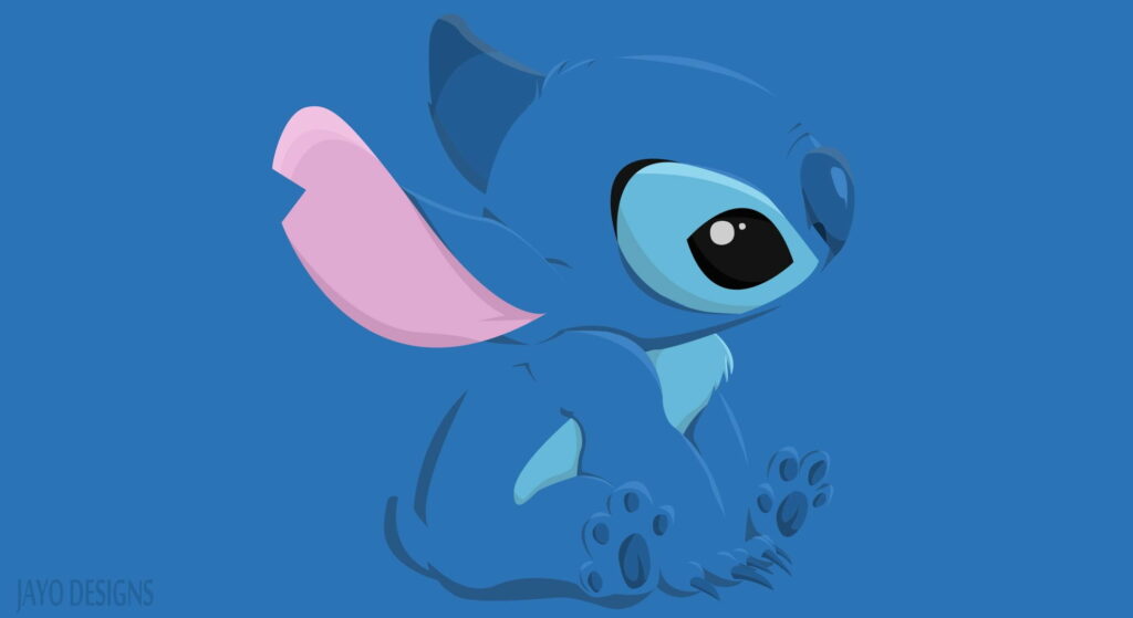 Furry Alien Charm: A High-Definition Wallpaper featuring the Adorable Stitch from the Movies Lilo and Stitch