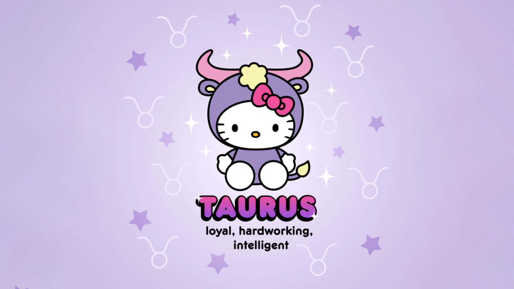 Hello Kitty Taurus Costume Wallpaper: Cute Zodiac Design
