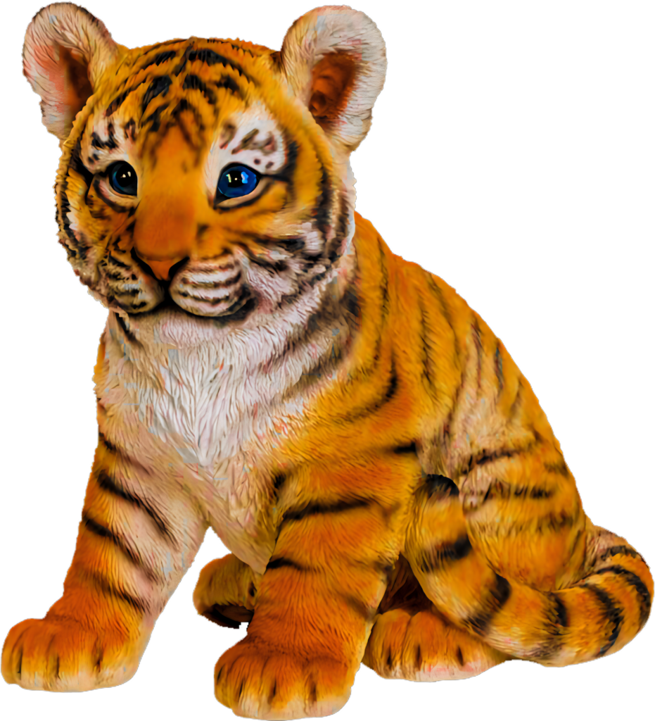 Adorable Tiger Cub Wallpaper: Lifelike Illustration for Animal Lovers