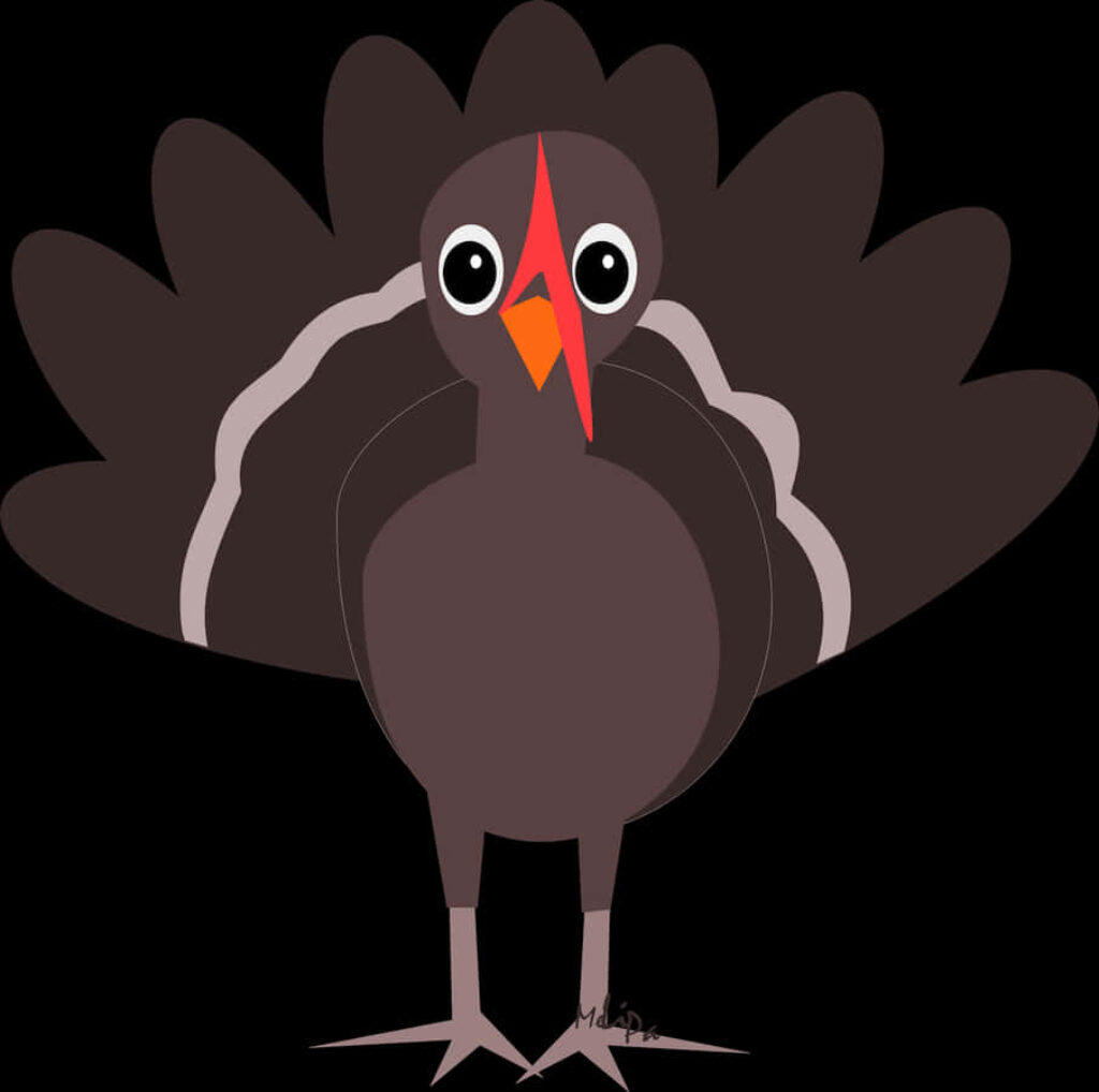 Charming Turkey Cartoon Wallpaper PNG for Festive Decor