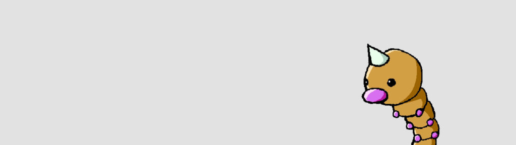 Minimalist Weedle Wallpaper on Light Gray Background