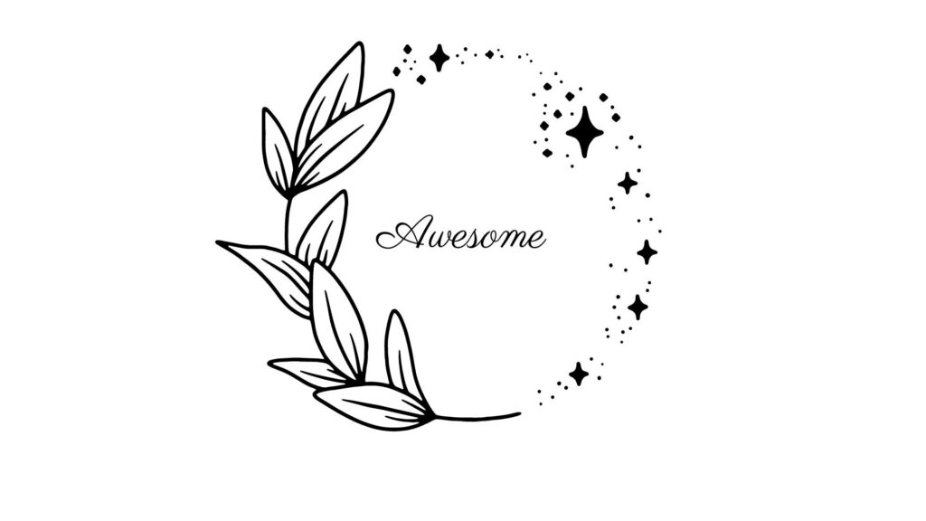 Stunning White Aesthetic Photo featuring a Charming Circular Frame and the Word 'Awesome' in the Center - Delightful Background Image Wallpaper