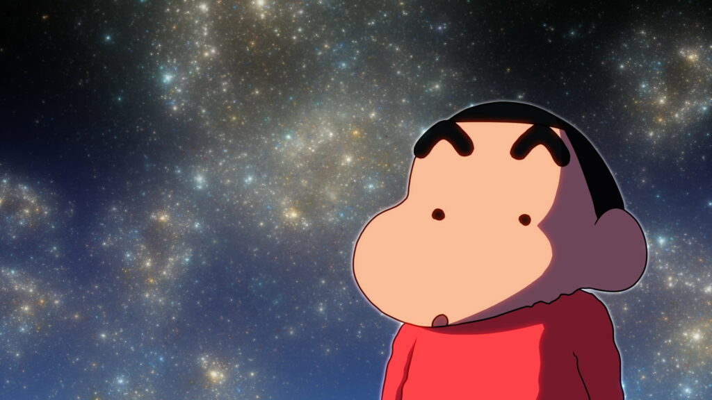Cute Shin-chan Delighting with Crayons - Vibrant HD Wallpaper for Your Background