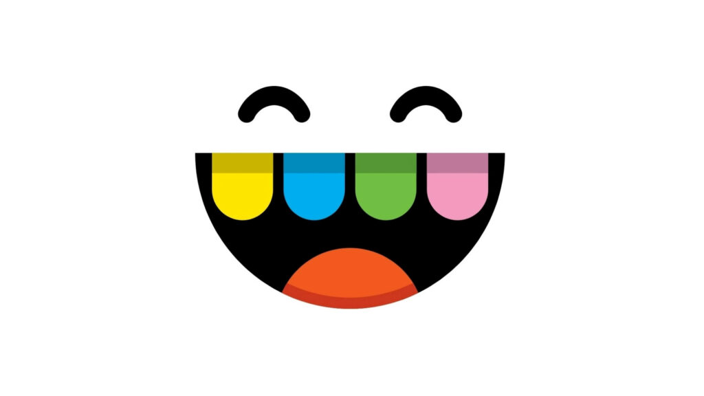 Colorful Smiles: Toca Boca's Minimalist Wallpaper Delight