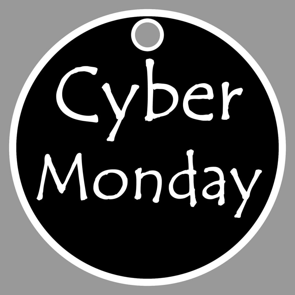 Modern Cyber Monday Door Signage Wallpaper in Black & White