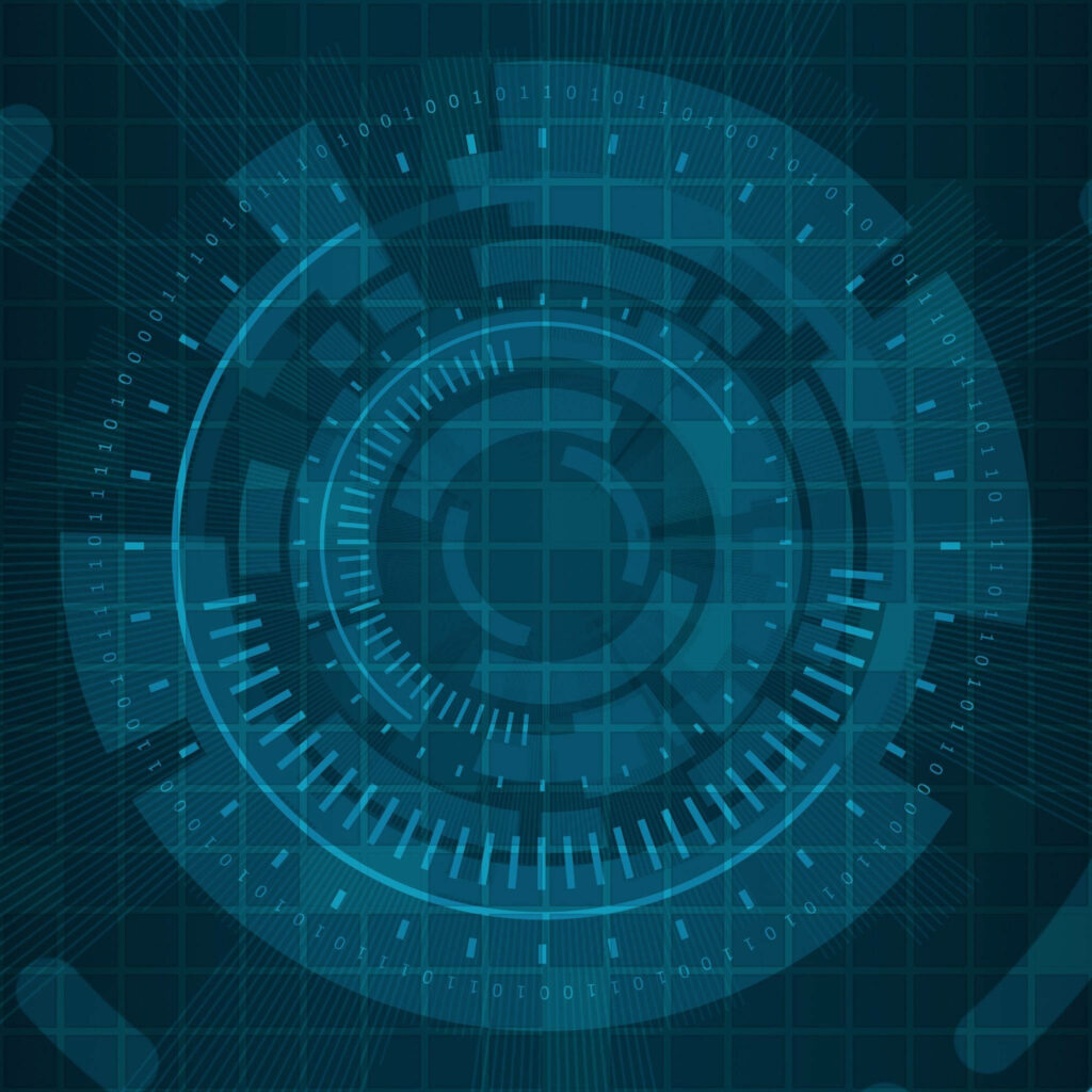 Blue Matrix: Unveiling the Cyber Network Emblem Wallpaper