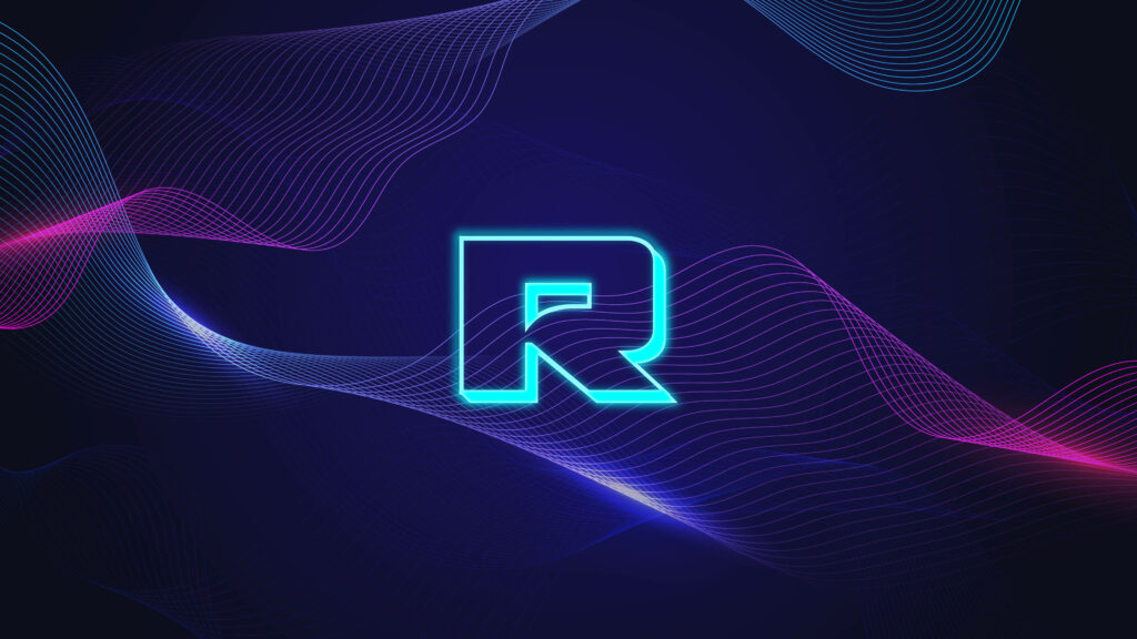 Cyber Rhythm: A Dark Purple Neon Alphabet Wallpaper with Gradient Waveforms