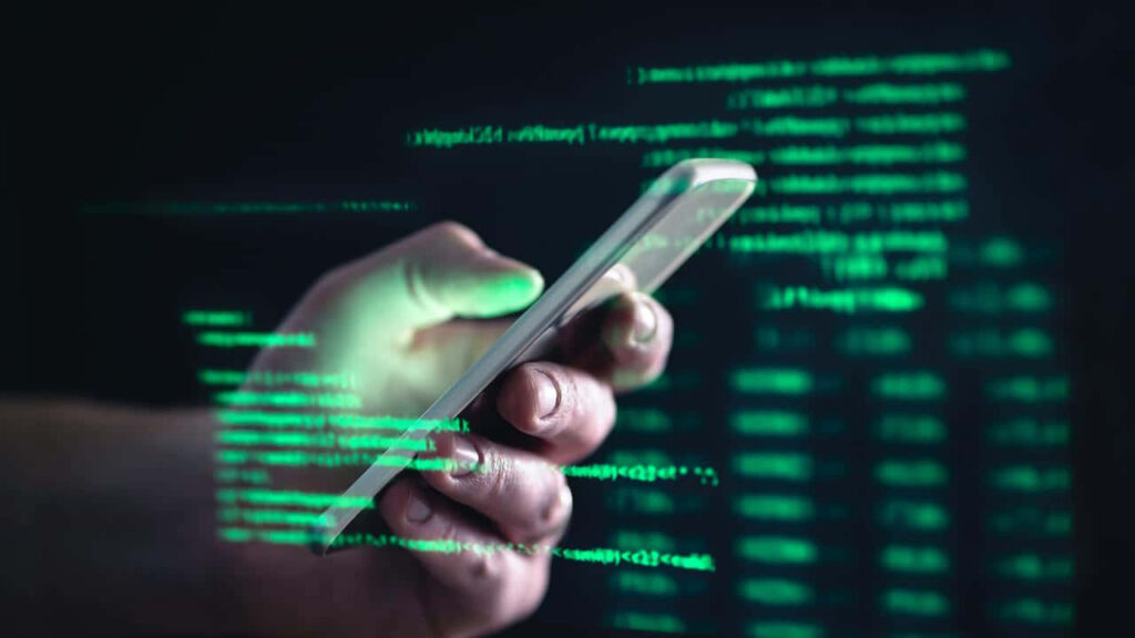 Cyber Threats Unveiled: Glowing Green Code Wallpaper Background