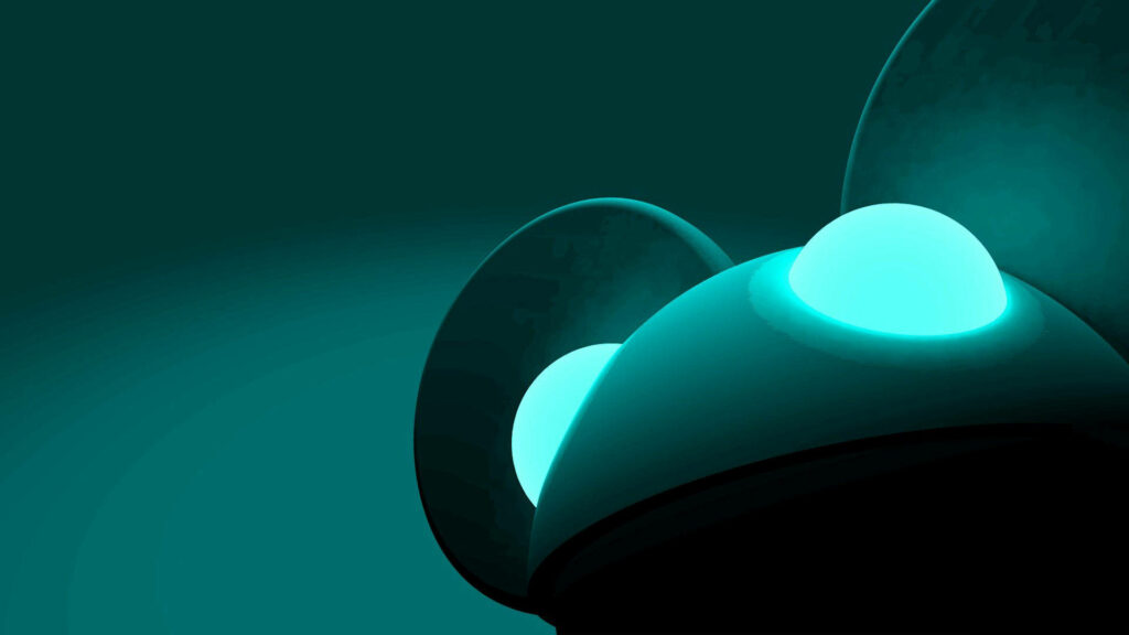 Cool Cyan 3D Mouse Figure Unveiled on Cyan Background - Striking Desktop Wallpaper