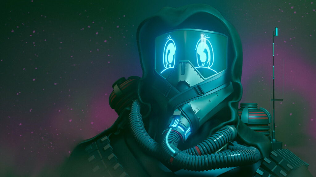 Future's Abstract Aesthetics: Cyberpunk Robot Unleashing Digital Artistry in 4K Wallpaper Masterpiece