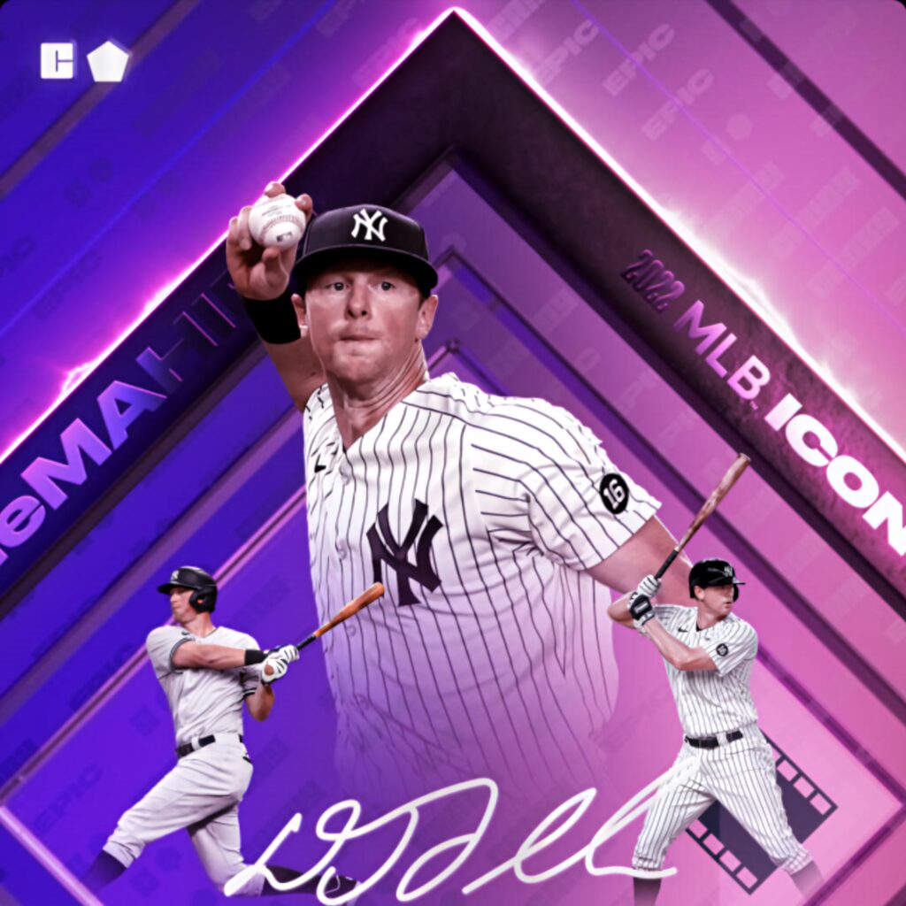 DJ LeMahieu vibrant purple poster wallpaper with neon geometric accents and signature overlay