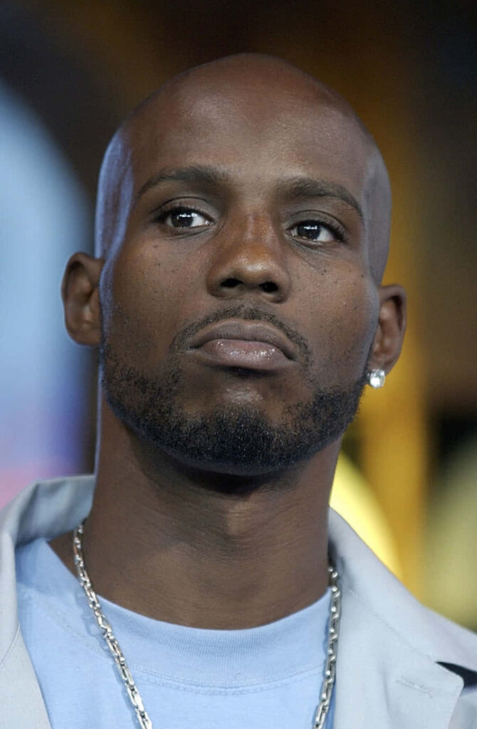 DMX intense close-up with bald head and beard on soft blurred background rap legend wallpaper