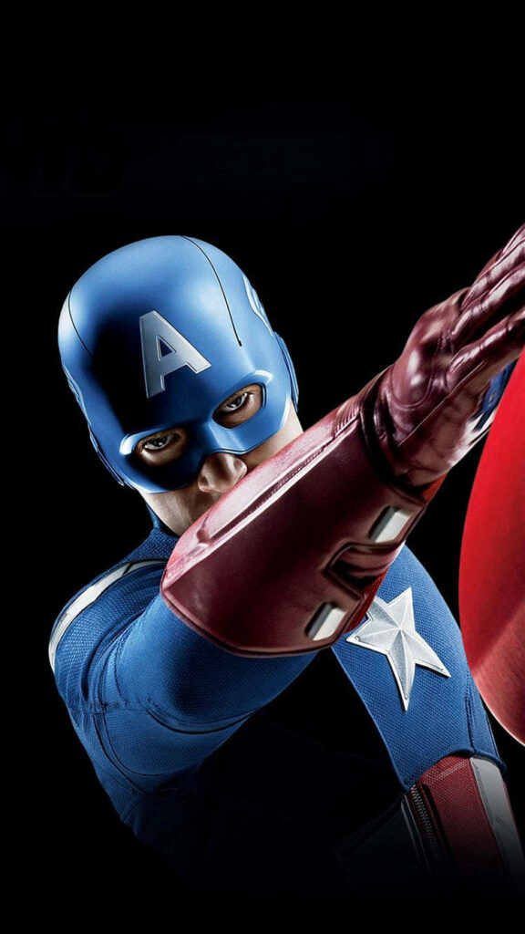 Captain America Strikes a Victorious Pose with Dab-like Styling - Engaging Mobile Wallpaper