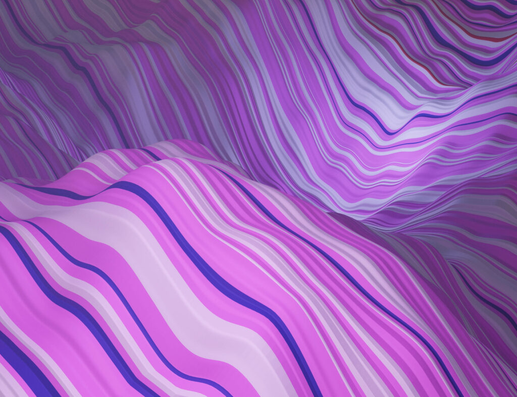 Whimsical Elegance: A Vibrant Purple 3D Desktop Oasis Wallpaper