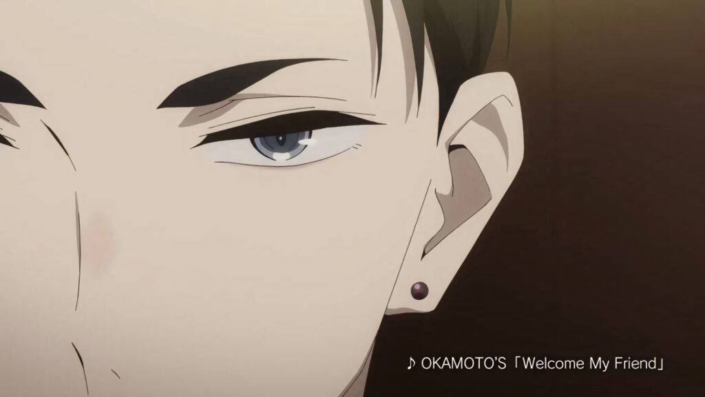 Daisuke Kambe from Fugou Keiji with fierce expression cool blue eye minimalist anime wallpaper
