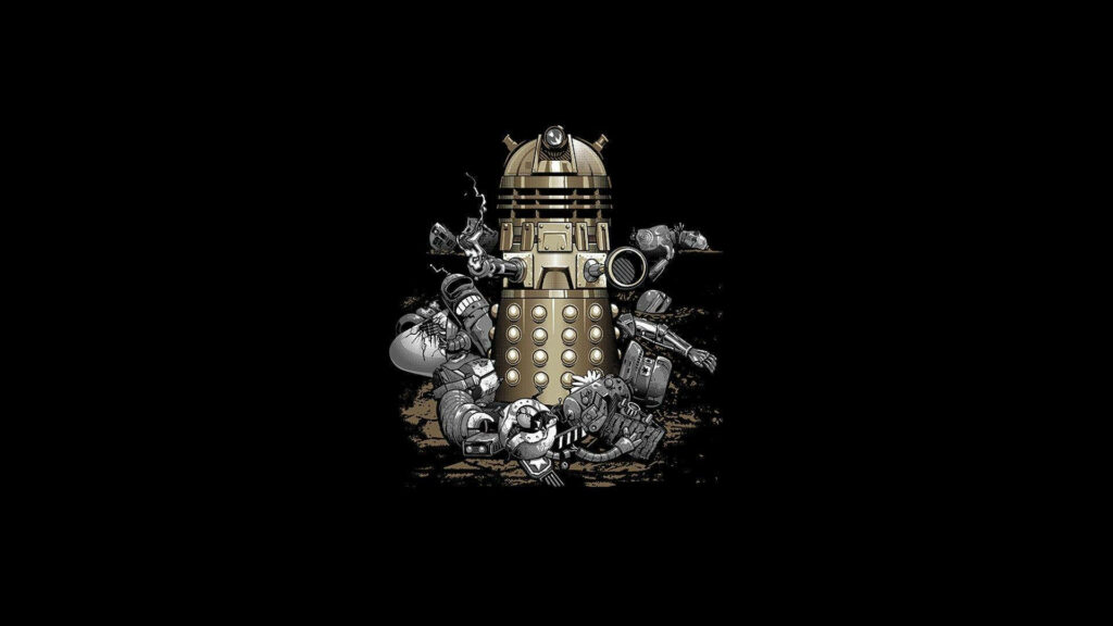 Dalek Wallpaper: Infamous Doctor Who Adversary in Dark Background