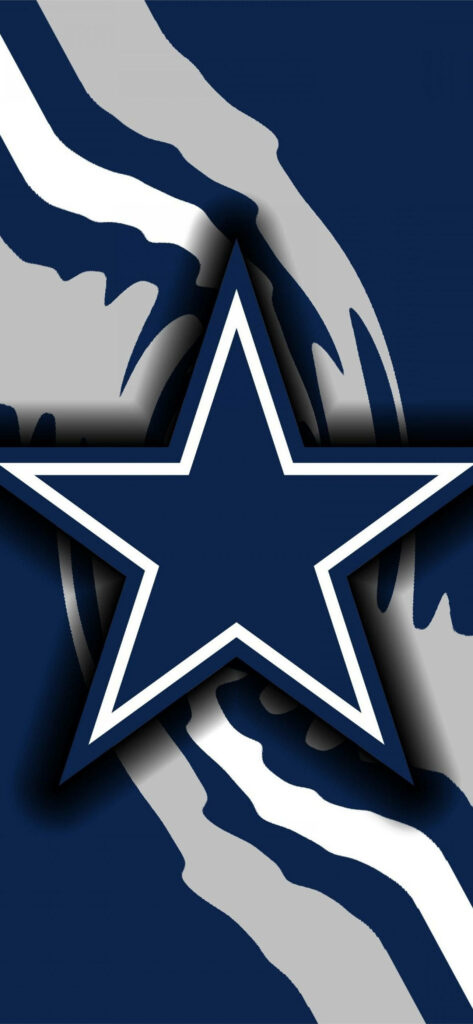 Dallas Cowboys abstract wallpaper with blue silver star and swirling navy white gray background