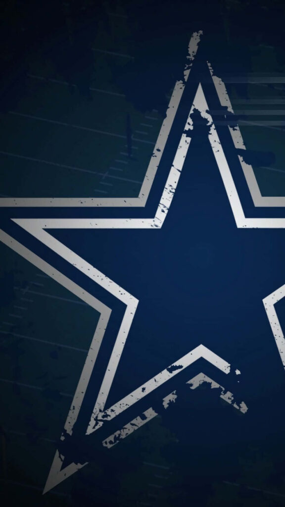 Dallas Cowboys phone wallpaper navy blue background with large distressed white silver star logo