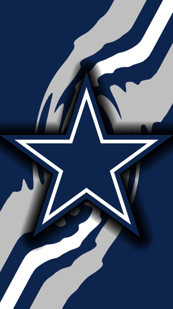 Dallas Cowboys star logo on navy blue ripple effect background bold energetic wallpaper