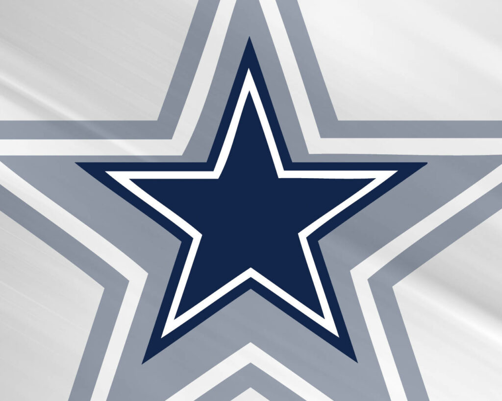 Dallas Cowboys star wallpaper with bold navy blue white silver gradient modern design background