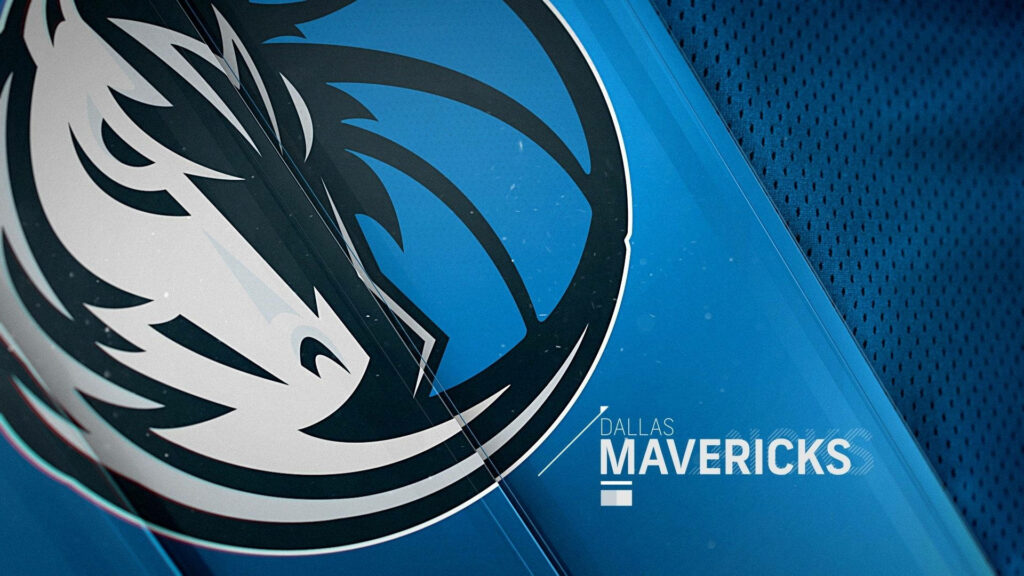 Dallas Mavericks wallpaper close-up horse logo blue textured background sleek diagonal lines