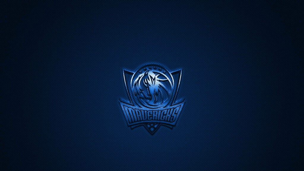 Dallas Mavericks logo wallpaper dark blue textured background metallic horse emblem design