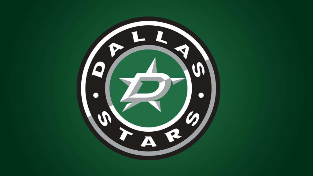 Dallas Stars classic logo centered on deep green background with white star and team rings Wallpaper