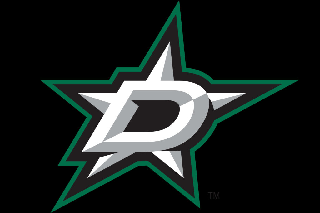 Dallas Stars logo sharp white black green bold star emblem with silver D on transparent background Wallpaper