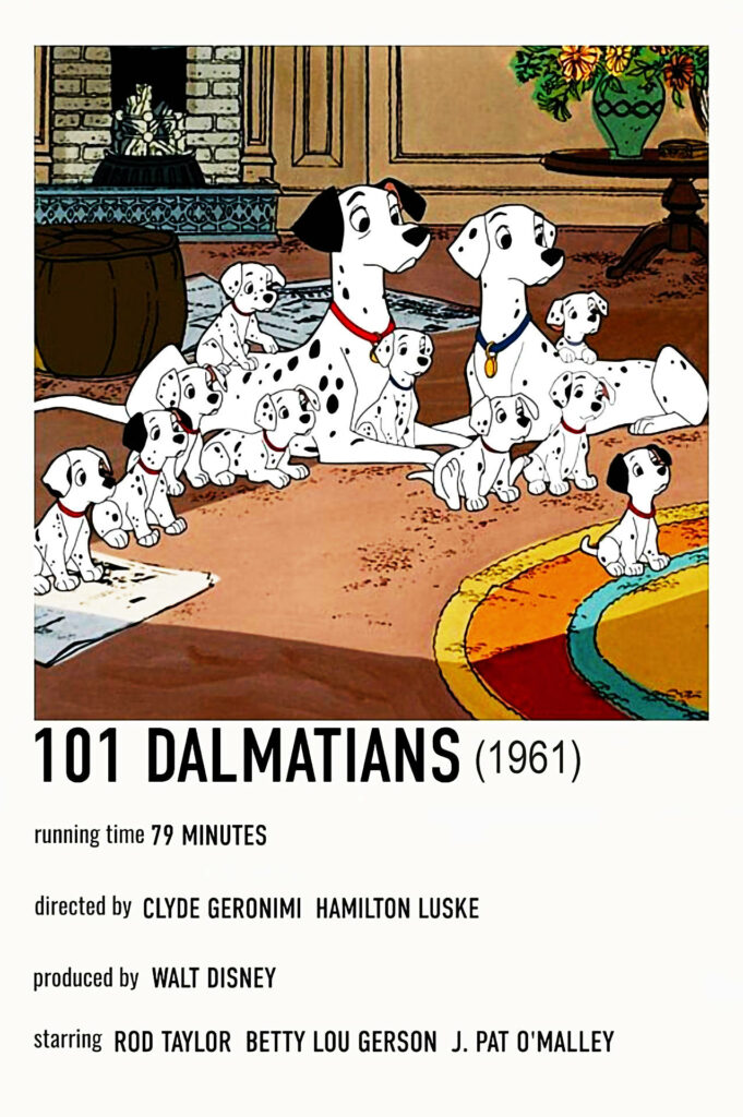 Dalmatians' Delight: Classic Disney Animation Meets Modern Minimalism Wallpaper