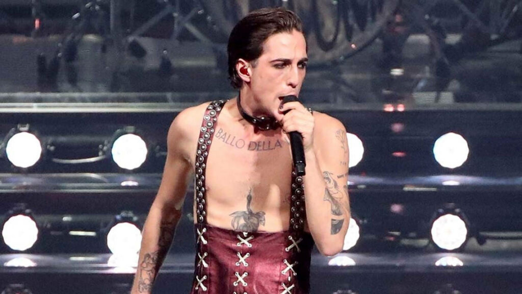 Electrifying Damiano David Performance - Captivating Wallpaper Background
