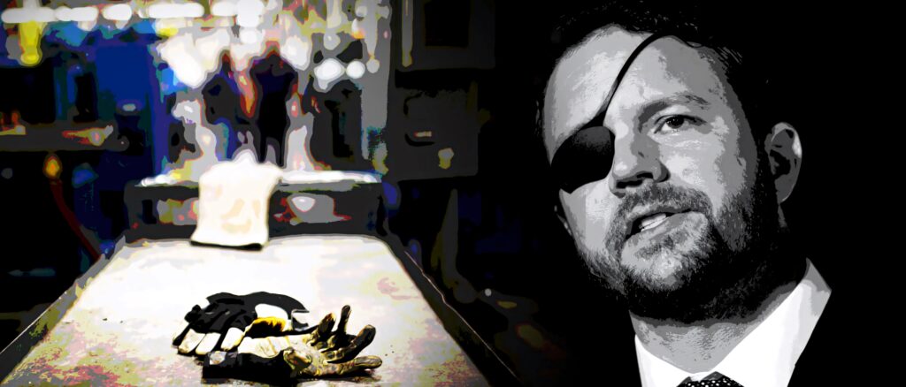 Dan Crenshaw digital art wallpaper with eye patch rugged look industrial background gloves
