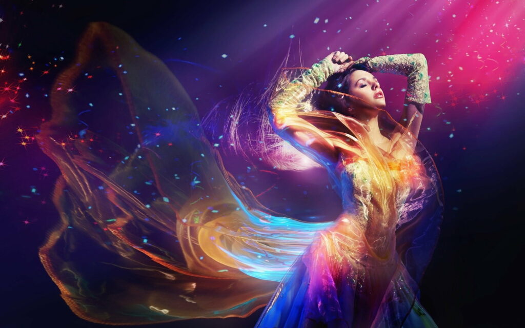 Dancing with Colors: A Graceful Ballet Performance Wallpaper