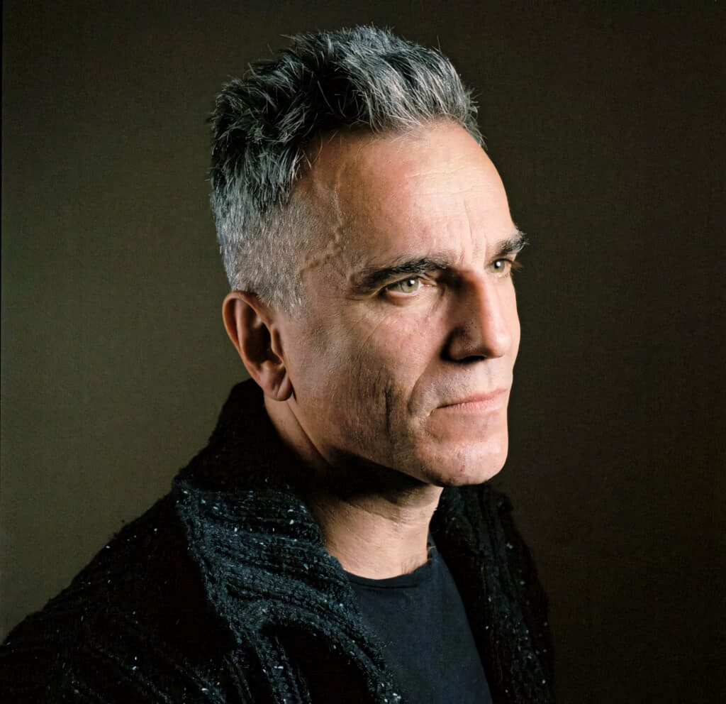 Daniel Day-Lewis portrait wallpaper with thoughtful expression and cinematic soft lighting background