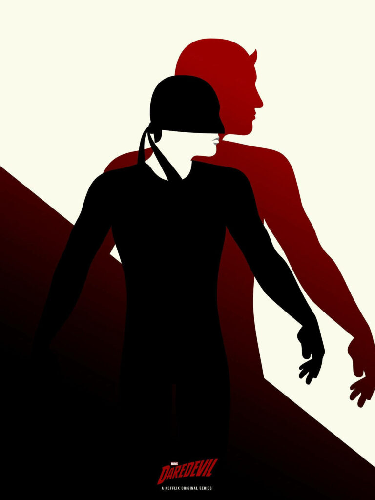 Daredevil Minimalistic Abstract Wallpaper: Bold Duality Design