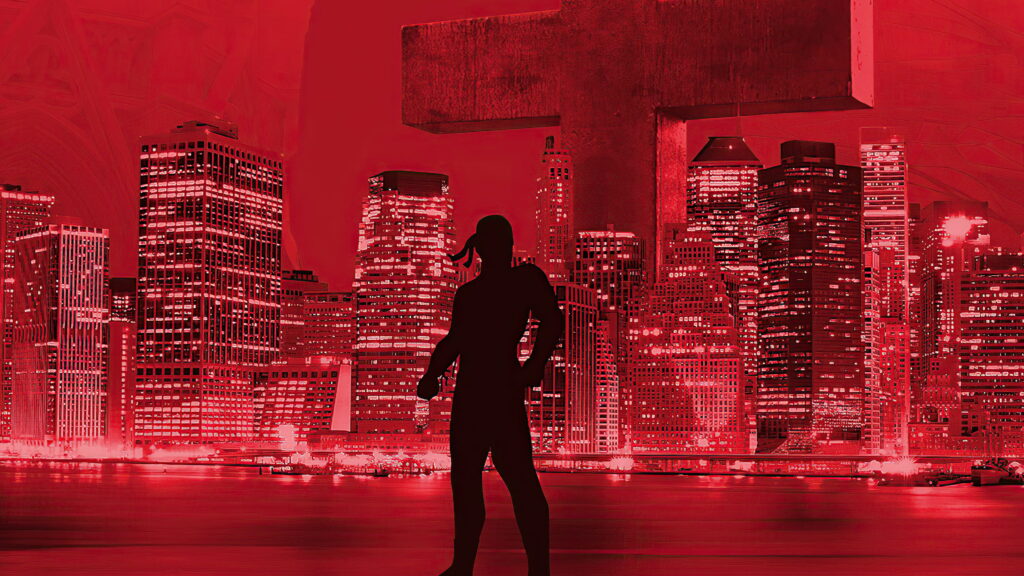 Daredevil's Striking Minimalist Masterpiece: A Digital-Art Tribute to Superheroes Wallpaper