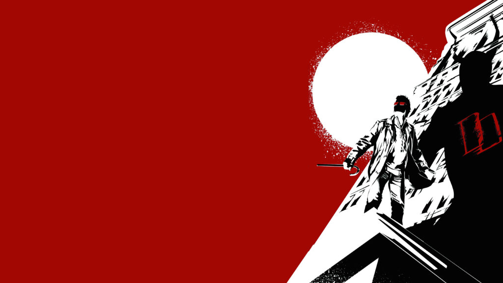 Daring Acrobatics Unleashed: Abstract Urban Parkour in Crimson Backdrop Wallpaper