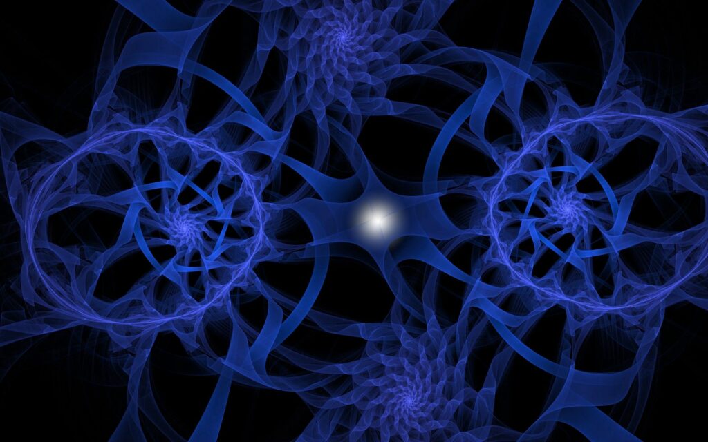 Intricate Blue Plexus Circular Wallpaper on Black - 1920x1200
