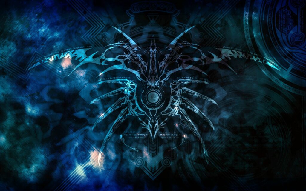 Intriguing Dark Abstract Wallpaper with Symmetrical Design