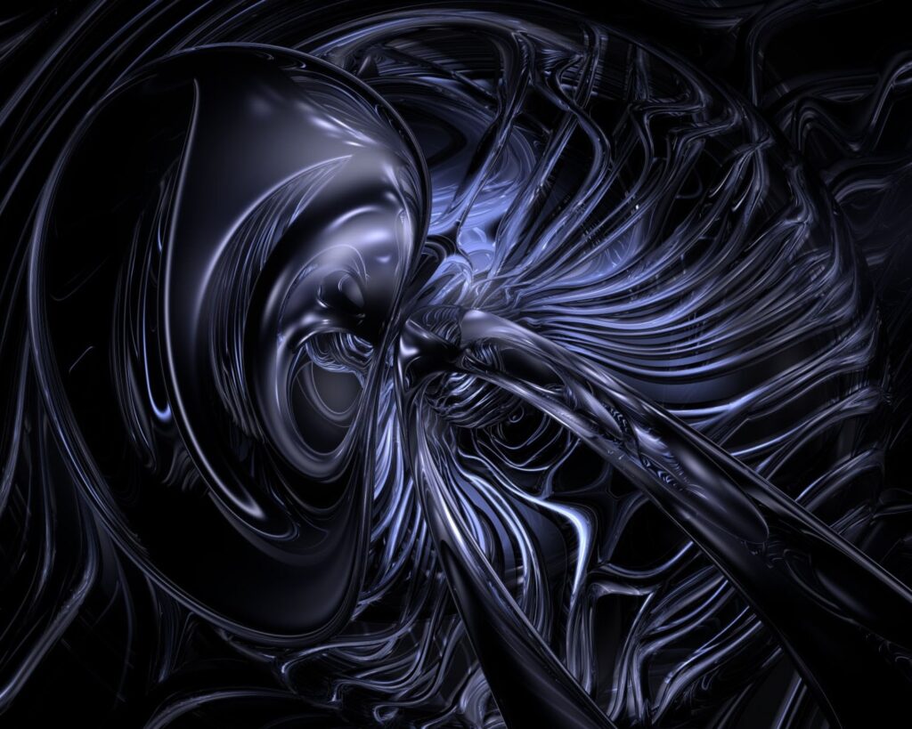 Intricate Dark Abstract Wallpaper with Ribbed Texture - 1500x1200