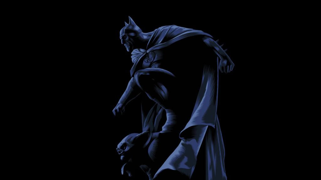 Dark Batman Wallpaper: Iconic Superhero in Dramatic Pose